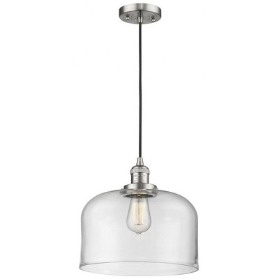 Bell - 1 Light Cord Hung Mini Pendant In Industrial Style-8 Inches Tall and 12 Inches Wide