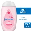 Johnson's Moisturizing Mild Pink Baby Body Lotion, Coconut Oil for Delicate Skin, Hypoallergenic - 13.6 fl oz - 2 of 4