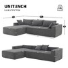 VASIP Minimalist L-Shaped Sectional Sofa Set, 2-Piece Chenille Couch, Wrinkle-Resistant, 111.5*72" No Assembly, Dark Blue - 3 of 4