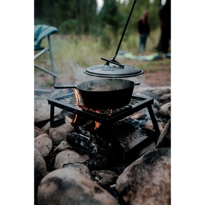 Heavy-Duty Black Steel Folding Camp Grill