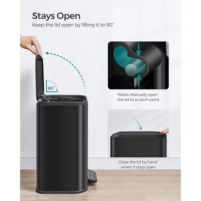 Ink Black Stainless Steel 5.2-Gallon Kitchen Trash Can with Pedal