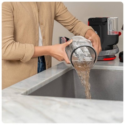 Compact Black and Red Bagless Spot Cleaner for Pets