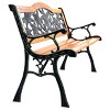 Tangkula Garden Cast Iron Bench Porch Path Loveseat Hardwood Chair for Patio Park - 3 of 4
