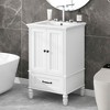 MAYEERTY 20" Bathroom Vanity with Sink 2 Doors Magnetic Stopper Adjustable Foot Pads Drawer White - 2 of 4