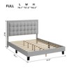 Modern Upholstered Platform Bed with Button Tufted Headboard - 2 of 4