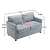 NicBex Loveseat Sofa with Soft Cushion and Side Pocket Modern Upholstered 2 Seater Loveseat Couch for Living Room,Bedroom,Blue - 3 of 4