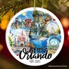 Tropically Wonderful Orlando Ceramic Ornament, Vintage Florida Souvenir with Universal Park and Space Station| OrnamentallyYou - 4 of 4