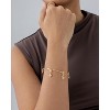 14K Gold Plated Adjustable Bracelet for Women | Twisted Bar & Paperclip Charm Chain Bracelets with Moon, Evil Eye - 2 of 4