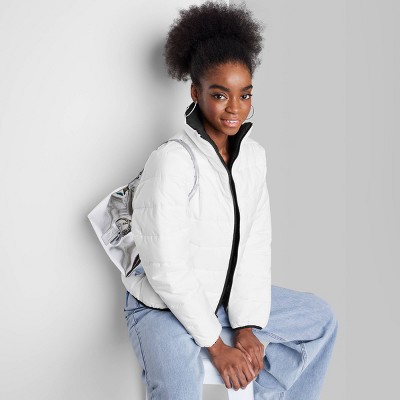 womens white puffa coat