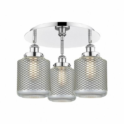 Edison - 3 Light Flush Mount In Industrial Style-9.5 Inches Tall and 17.75 Inches Wide
