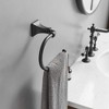 BWE 4-Piece Bath Hardware Set with Towel Bar Hand Towel Holder Toilet Paper Holder Towel Hook Square - 4 of 4