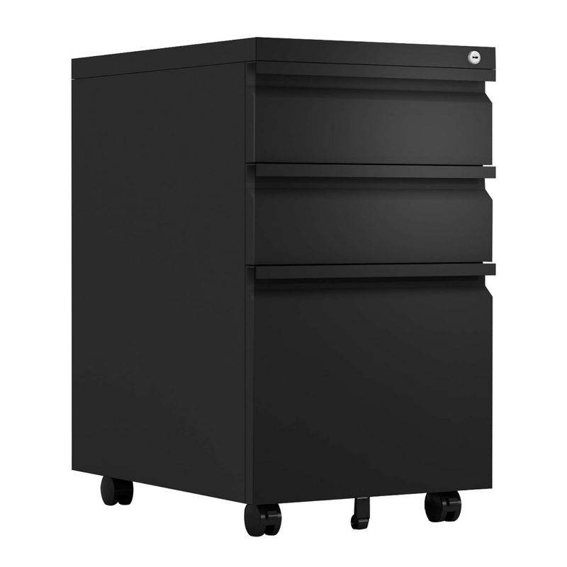 AOBABO Multi-Drawer Mobile Metal File Organizer Cabinet with Lock & Wheels, Fully Assembled, 1 of 7