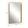 Vynxaria 28"*24"Aluminum Alloy Rounded Corners Rectangular Imitation Electroplated Gold Mirror Decorative Bathroom Mirror with Scalloped Design - 3 of 4