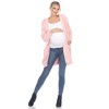 Maternity Hooded Open Front High Pile Fleece Coat -White Mark - 4 of 4