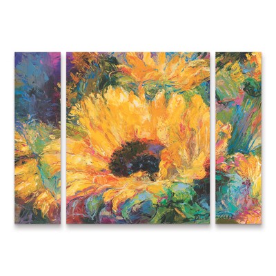 Trademark Fine Art -Richard Wallich 'Blue Sunflowers' Multi Panel Art Set