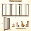 Costway 30” Tall Pet Gate Wooden Dog Fence w/180° Rotation 3-Panel Room Divider Barrier for Doorway Hallway Stairs Brown - 3 of 4