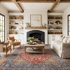 World Rug Gallery Marin Red Medallion Traditional Indoor Rug – Flatweave, Washable Surface with Non-Slip Backing - 2 of 4
