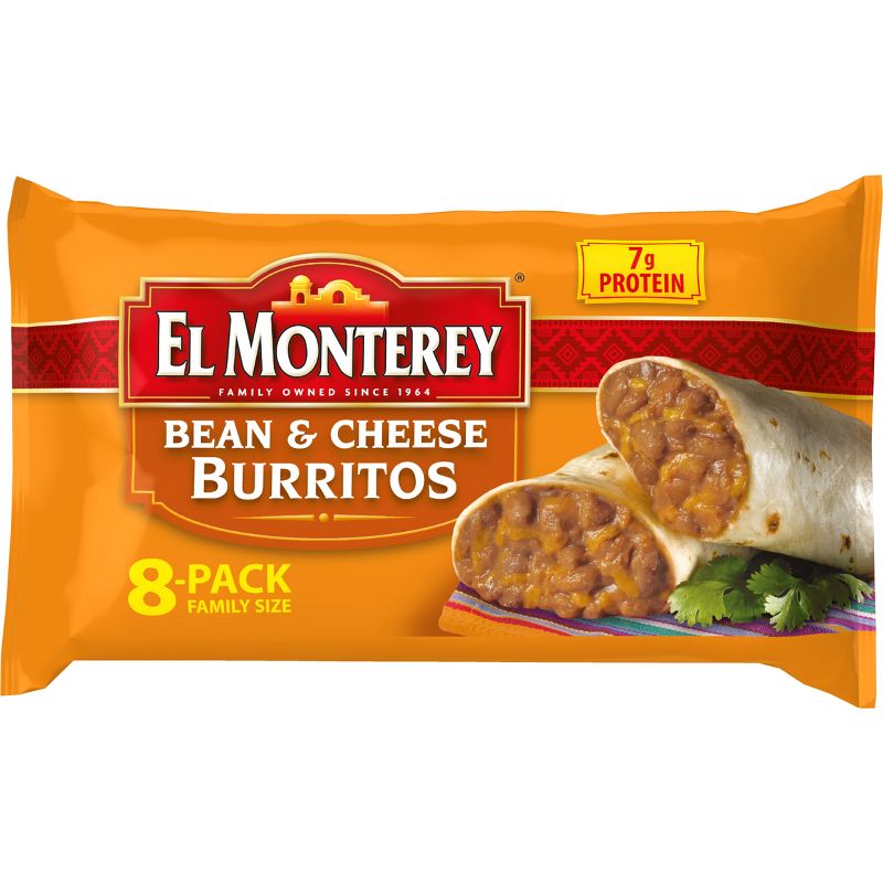 El Monterey Family Pack Bean &#38; Cheese Frozen Burritos - 32oz/8ct, 5 of 10