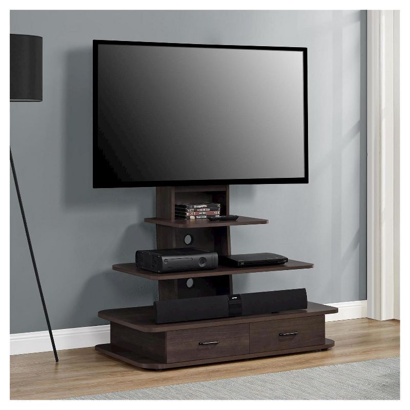 Solar TV Stand for TVs up to 70" with Mount and Drawers - Room & Joy, 4 of 6