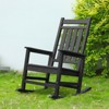 VisioGear Oversized Rocking Chair with Wood-Texture, Outdoor Rocking Chair for Adults, Porch Rocker for Lawn Garden, Black, 22.71"*35.15"*41.25" - 4 of 4