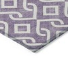 Purple And Ivory Geometric Washable Indoor Outdoor Area Rug - 4 of 4