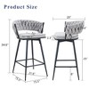 Upholstered Rotating Bar Stools Set of 4 with Footrest and Anti-Slip Base for Kitchen Island, Dining Table, or Bar Counter - 3 of 4