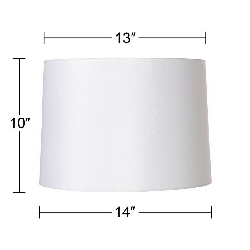Brentwood White Fabric Medium Hardback Lamp Shade 13" Top x 14" Bottom x 10" High (Spider) Replacement with Harp and Finial, 6 of 9