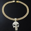 Men's Iced Out Skull Necklace - Chunky Cuban Chain with Rhinestone Pendant, Hip Hop Gothic Jewelry - 3 of 4