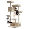 Large Cat Tree for Big Cats, Multi-Level Cat Tower for Indoor Cats, Scratching Post,Condo,Platforms,Cat Tunnel,Hammock,Feeding Station,Pet Play House - 3 of 4