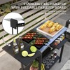 NAYSAYE Bar Serving Cart Outdoor Kitchen Island with Stainless Steel Top and Storage for Patio , Black, 48"*24.4"*33.1" - 4 of 4