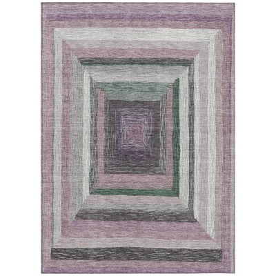 HomeRoots 10' X 14' Blush Gray And Green Geometric Washable Indoor Outdoor Area Rug