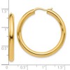 Black Bow Jewelry 3.5mm Round Tube Hoop Earrings in Yellow Gold Tone Plated Silver, 33mm - 4 of 4