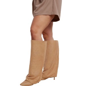 ELOQUII Fold Over Kitten Heel Boot - 1 of 3