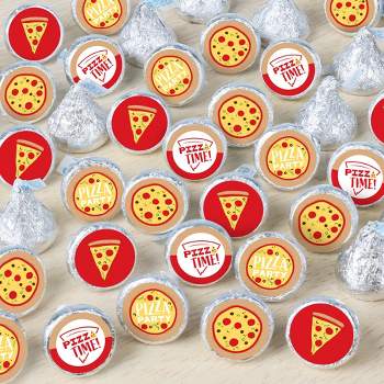 Big Dot of Happiness Pizza Party Time - Baby Shower or Birthday Party Small Round Candy Stickers - Party Favor Labels - 324 Count