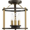 Progress Lighting Squire 3-Light Semi-Flush Lantern, Antique Bronze, Clear Glass Shade - 2 of 4