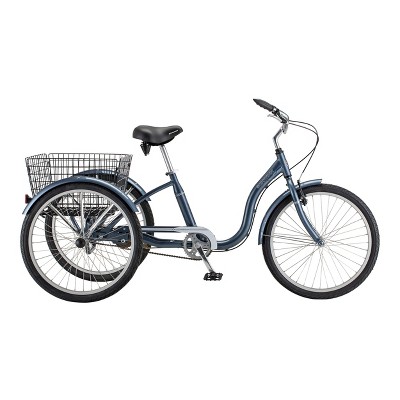 Schwinn 24" Blue Aluminum Cruiser Tricycle with Basket