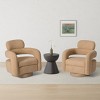 WestinTrends Alexandria Mid-Century Modern Faux Shearling Swivel Barrel Accent Chair (Set of 2) - 2 of 4