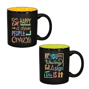 Courtside Market Colorful Sayings 11 oz Tuxedo Mug 2 Piece Set - 1 of 1