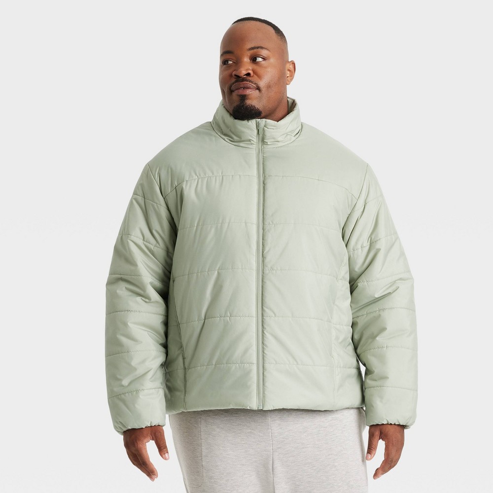 Men's Big Mid Weight Puffer Jacket with 3M Thinsulate - All In Motion™ Light Green 5XL