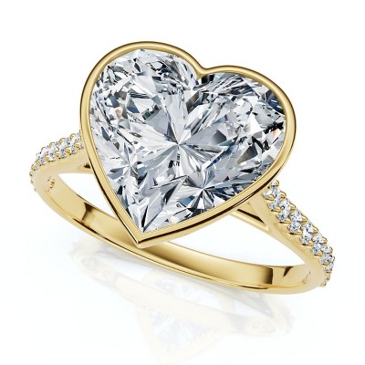Pompeii3 Certified 2 1/5Ct TW Heart Shape Diamond Engagement Ring 14k Grown Lab Created