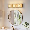 3 Tiles LED Bathroom Wall Lighting Fixtures Over Mirror, 22-Inch Cloud Glass Gold Copper Bathroom Vanity Light, 3CCT Adjustable LED Vanity Lights - 3 of 4