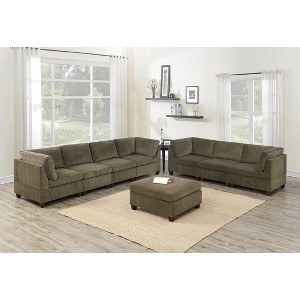 NicBex Modular Sectional 6pc Set L-Shaped Modular Sofa Bed Modern Including Couch 2x Corner Wedge 2x Armless Chairs and 2x Ottomans - 1 of 4