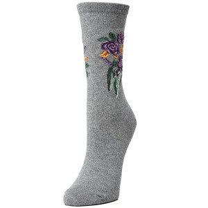 Natori Rose Garden Cotton Blend Women's Crew Socks 9-11 - 1 of 1