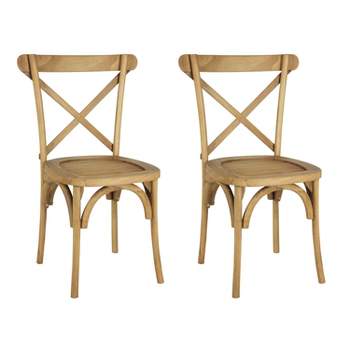 Annecy Classic Traditional X-Back Wood Outdoor Dining Chair - JONATHAN Y