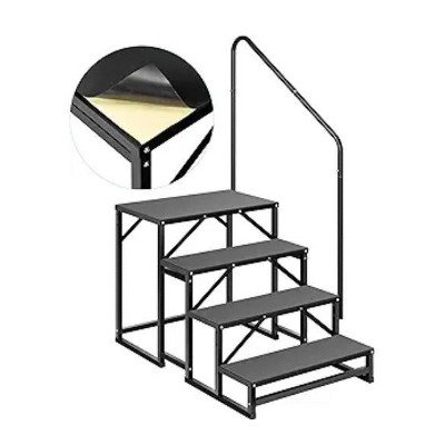 2 Step 1 Handrail RV Steps with Handrails Ladder, Steps for Home, 400 LBS Hot Tub Outdoor Steps, RV Stairs, Camper Steps Portable Stairs for Mobile