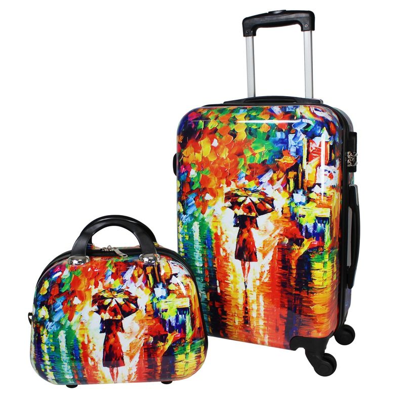 World Traveler 2-Piece Carry-On Hardside Spinner Luggage Set - Paris Nights, 1 of 10