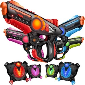 Joyfy Laser Tag Set of 4 with Vests - Black, Multi-Functional Laser Tag Indoor&Outdoor Family Games Group Activity, Birthday Gift for Kids Ages 8+ - 1 of 4