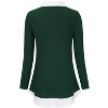 Coolmee Women's Contrast Collared Shirts Long Sleeve Patchwork Work Blouse Tunics Tops - 3 of 4