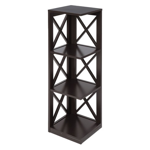 Oxford 3 Tier Corner Bookcase Espresso Johar Furniture Target