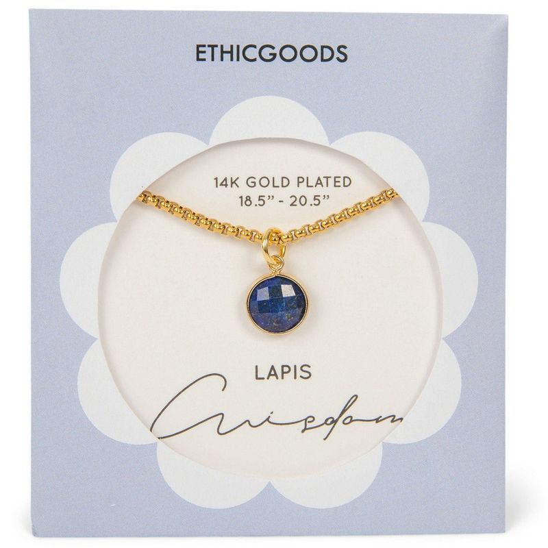 Gold Plated Lapis Stone Pendant Necklace | ETHICGOODS, 2 of 5